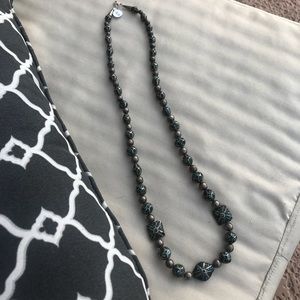 Antique Sterling Silver Inlaid Turquoise Necklace